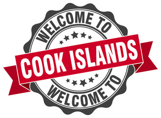 Obraz premium Cook Islands round ribbon seal