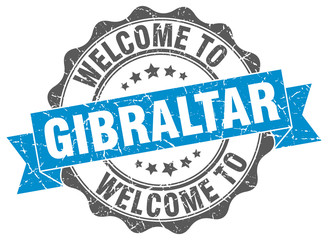 Obraz premium Gibraltar round ribbon seal