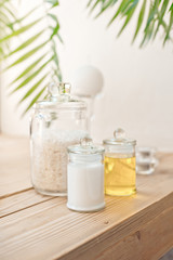 accessories for spa oils, sea stones and salt.