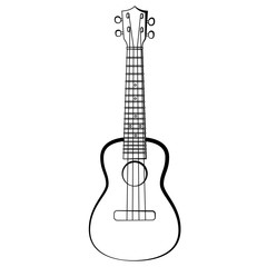 Concert Ukulele - Hawaiian string musical instrument. Vector illustration.