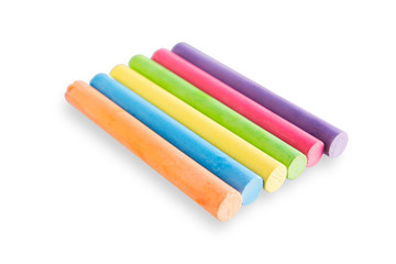 Obraz premium Colorful chalk isolated on white background with clipping path