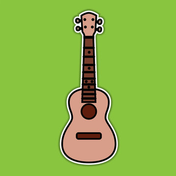 Concert Ukulele - Hawaiian string musical instrument. Vector illustration.