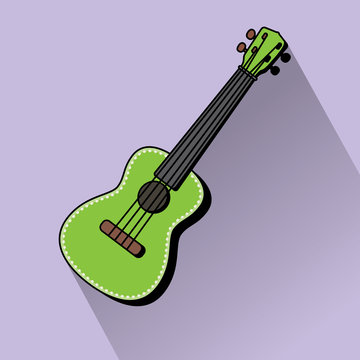 Concert Ukulele - Hawaiian string musical instrument. Vector illustration.