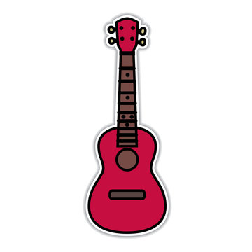 Concert Ukulele - Hawaiian string musical instrument. Vector illustration.