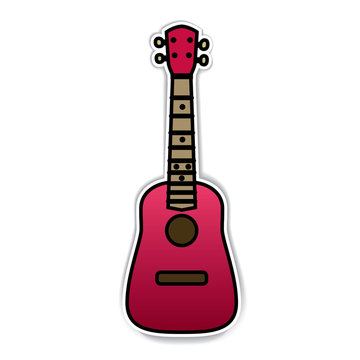 Concert Ukulele - Hawaiian string musical instrument. Vector illustration.