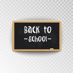 Back to School. Blackboard isolated on transparent background. Vector