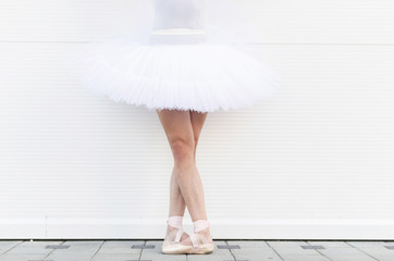 Crossed legs of ballerina