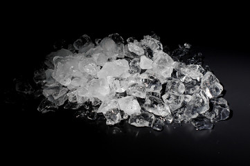 Heap of a crashed small ice cubes