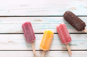 Assorted popsicles background