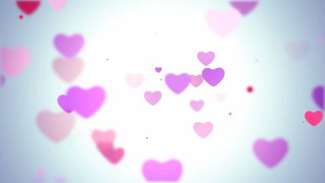 floating hearts background pink