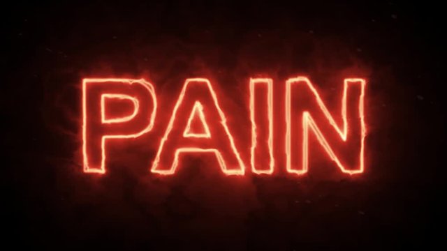 Pain hot fire text on black background