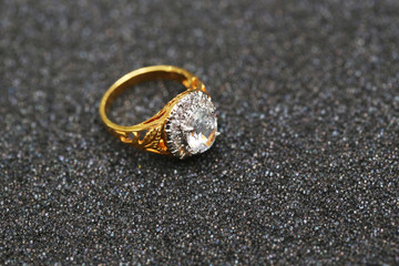 Diamond on golden ring