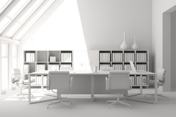 Model of conference room interior design. 3d rendering - 214205430