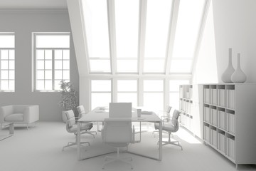 Model of conference room interior design. 3d rendering