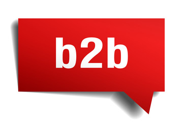 b2b red 3d speech bubble