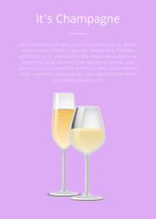 Its Champagne Advertisement Poster with Wine Glass