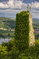 Ruin of Old tower in Piediluco Lake - Italy