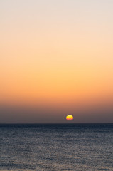 Sunset over sea at Montego Bay, Jamaica.