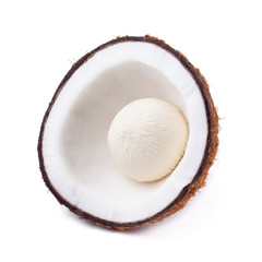 Coconut isolated on the white background. Tropical fruit coconut