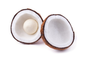 Coconut isolated on the white background. Tropical fruit coconut
