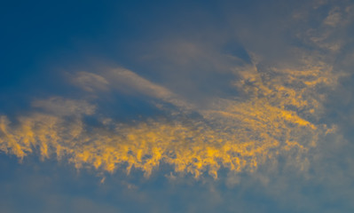 Nice orange clouds in blue sky