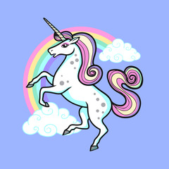 cartoon vector unicorn illustration pop art style 