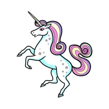 Fototapeta cartoon vector unicorn illustration pop art style 