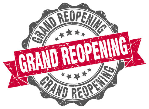 Grand Reopening Stamp. Sign. Seal