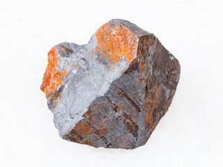 raw Hematite ore on white