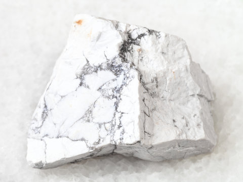 rough Howlite stone on white