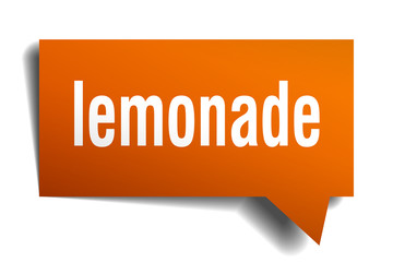 lemonade orange 3d speech bubble