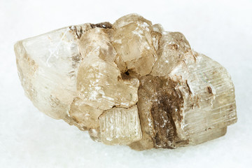 greenish raw Fluorite crystals on white