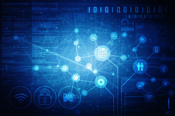 2d illustration abstract technology background concept
