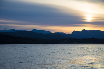 Beautiful sunset over Mountain Lakes