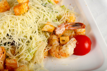 Caesar salad with prawn