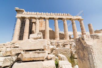 Obraz premium Ruins of Parthenon temple on the Acropolis, Athens, Greece