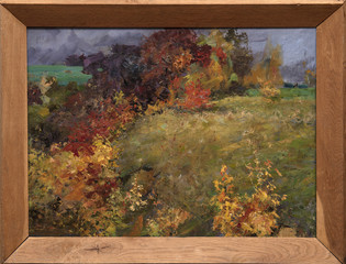 landscape, oil painting, hand made