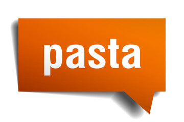 pasta orange 3d speech bubble