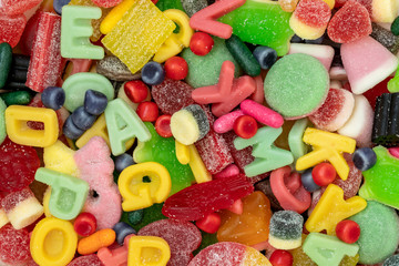 Various colorful candies