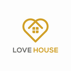 Love House Simple Logo Design Concept