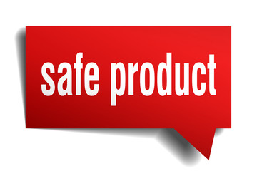 safe product red 3d speech bubble