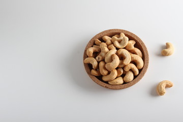 cashew nuts on white background