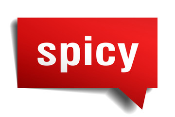 spicy red 3d speech bubble