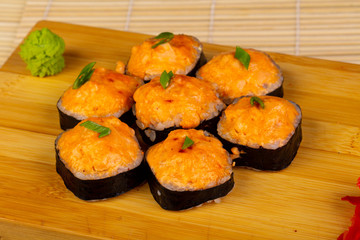 Delicious fried salmon roll