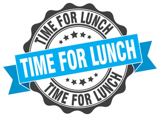 time for lunch stamp. sign. seal
