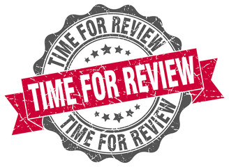 time for review stamp. sign. seal