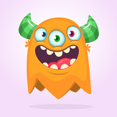 Obraz premium Happy cartoon monster. Vector character