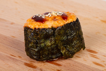 Gunkan sushi with eel