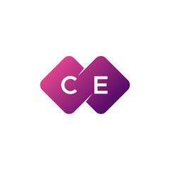 two letter ce diamond rounded logo