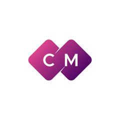 two letter cm diamond rounded logo